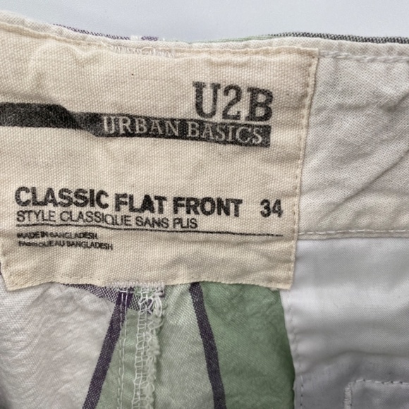 U2B Urban Basics Shorts Men's 34 Flat Front Pockets Zipper Button Closure - Picture 10 of 11